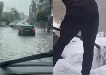 Stuhi e  fuqishme shiu dhe breshëri bënë NAMIN në këtë qytet të Kosovës, ja video!