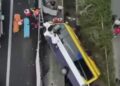 Aksidenti tragjik i furgonit me pasagjerë, 2 të vd*kur dhe 7 të plagosur në autostradën Tiranë–Durrës (Video nga ngjarja)